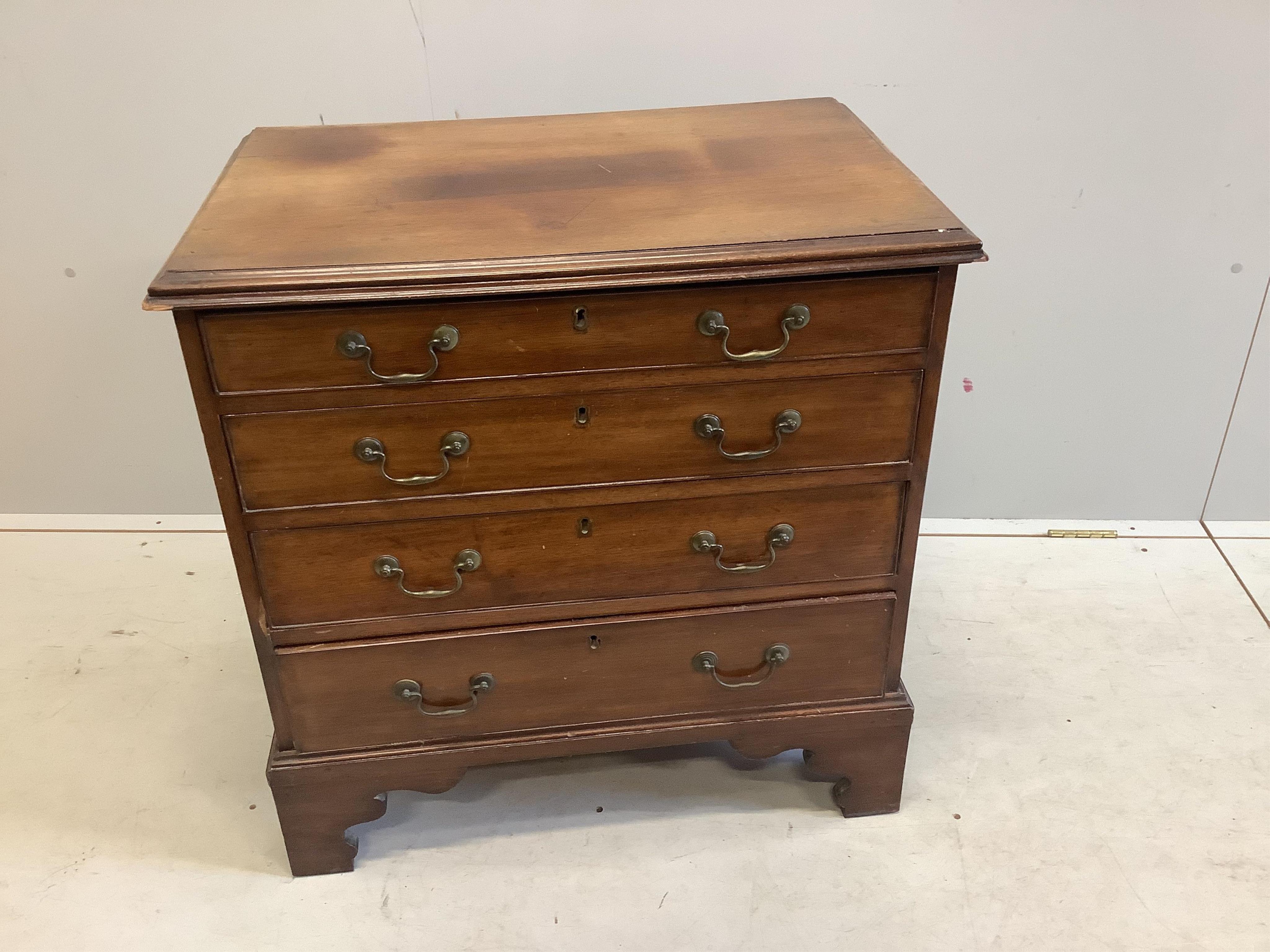 A small George III style mahogany four drawer chest, width 73cm, depth 48cm, height 75cm. Condition - fair